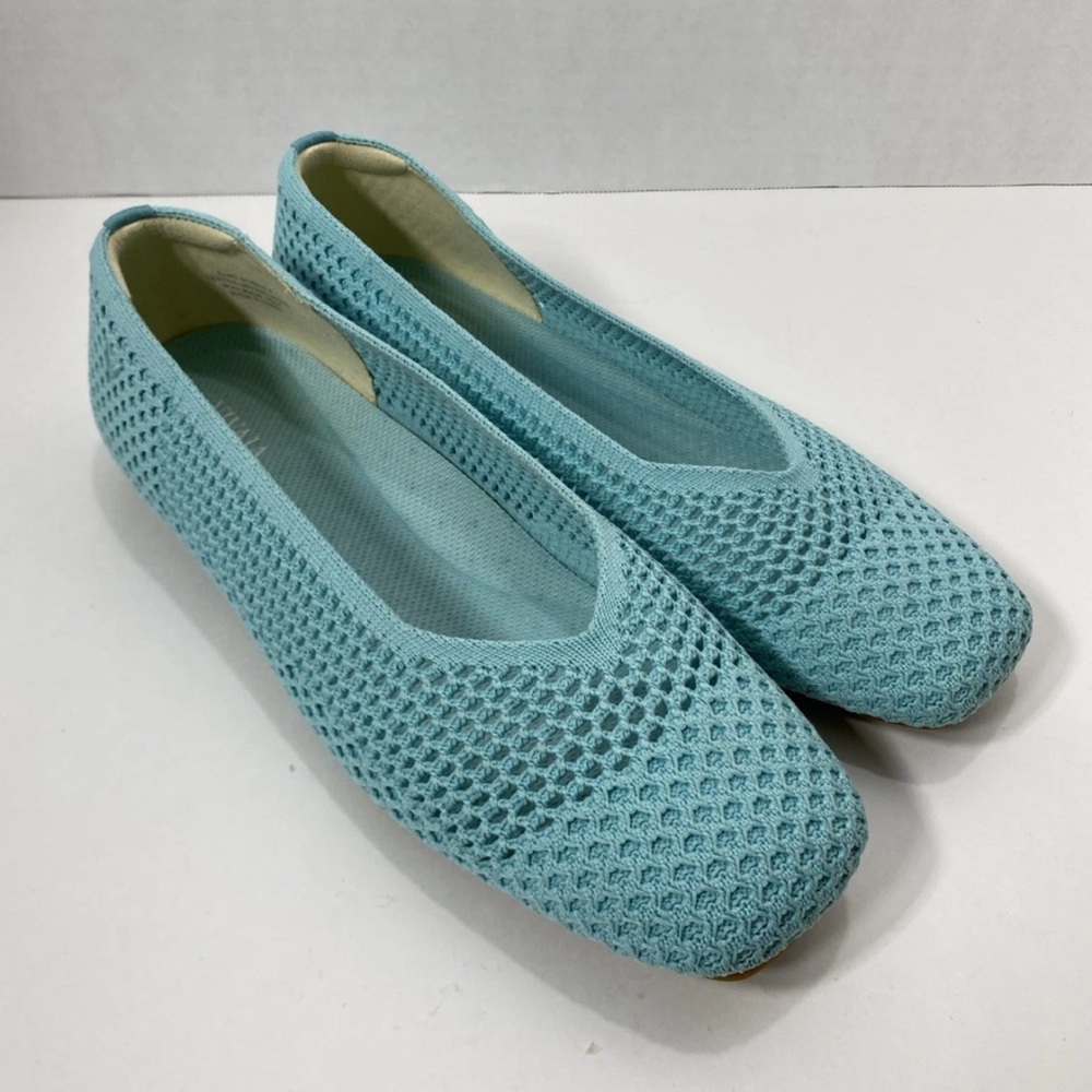 Elegant Aqua Blue Knit Loafers